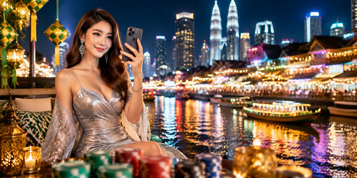 Pemain Kuala Lumpur bermain Blackjack kasino mudah alih sempena Hari Raya